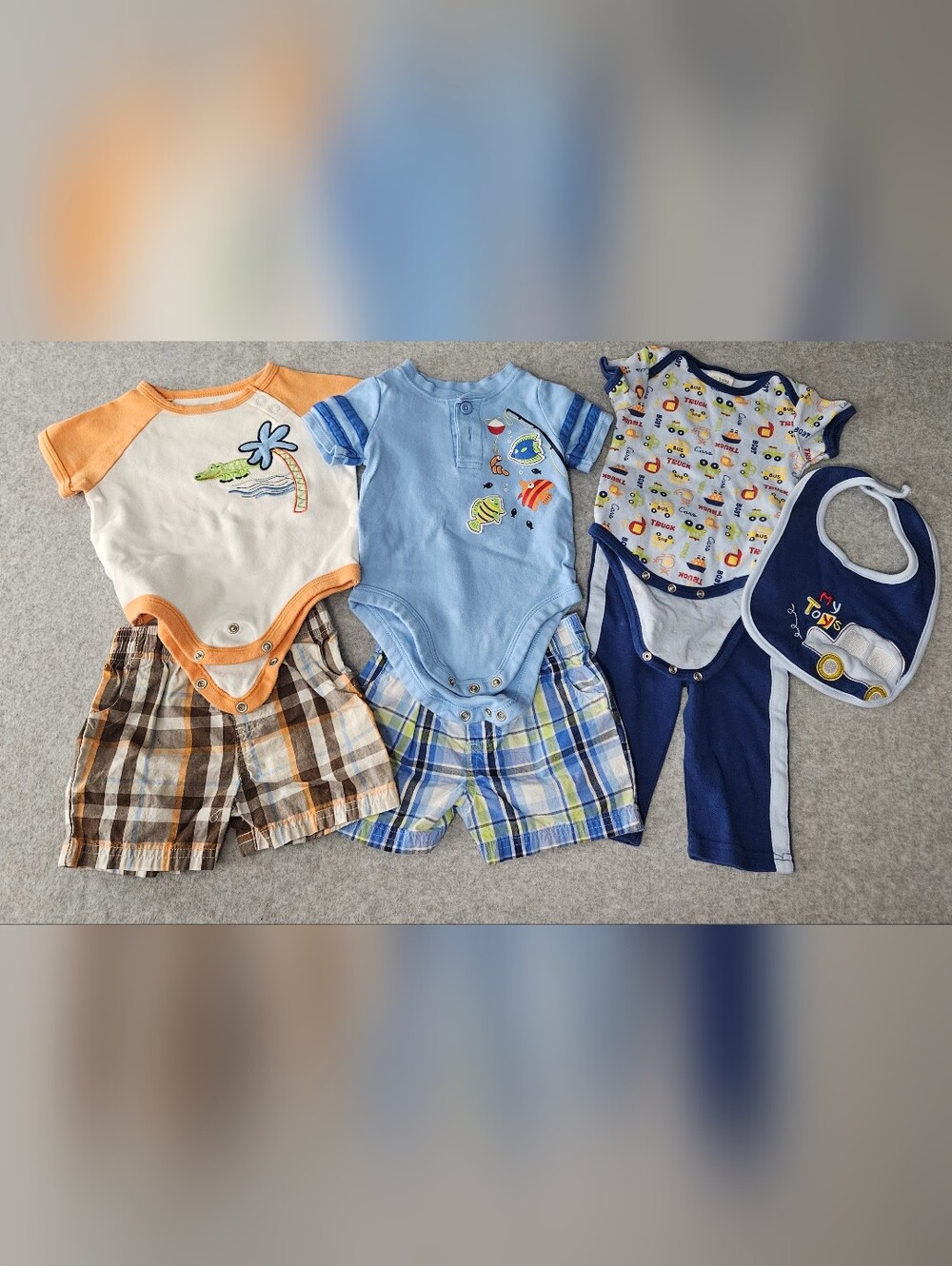7pc Boys 3-6months Short And Pant Sets By Garanimals And Baby  Gear